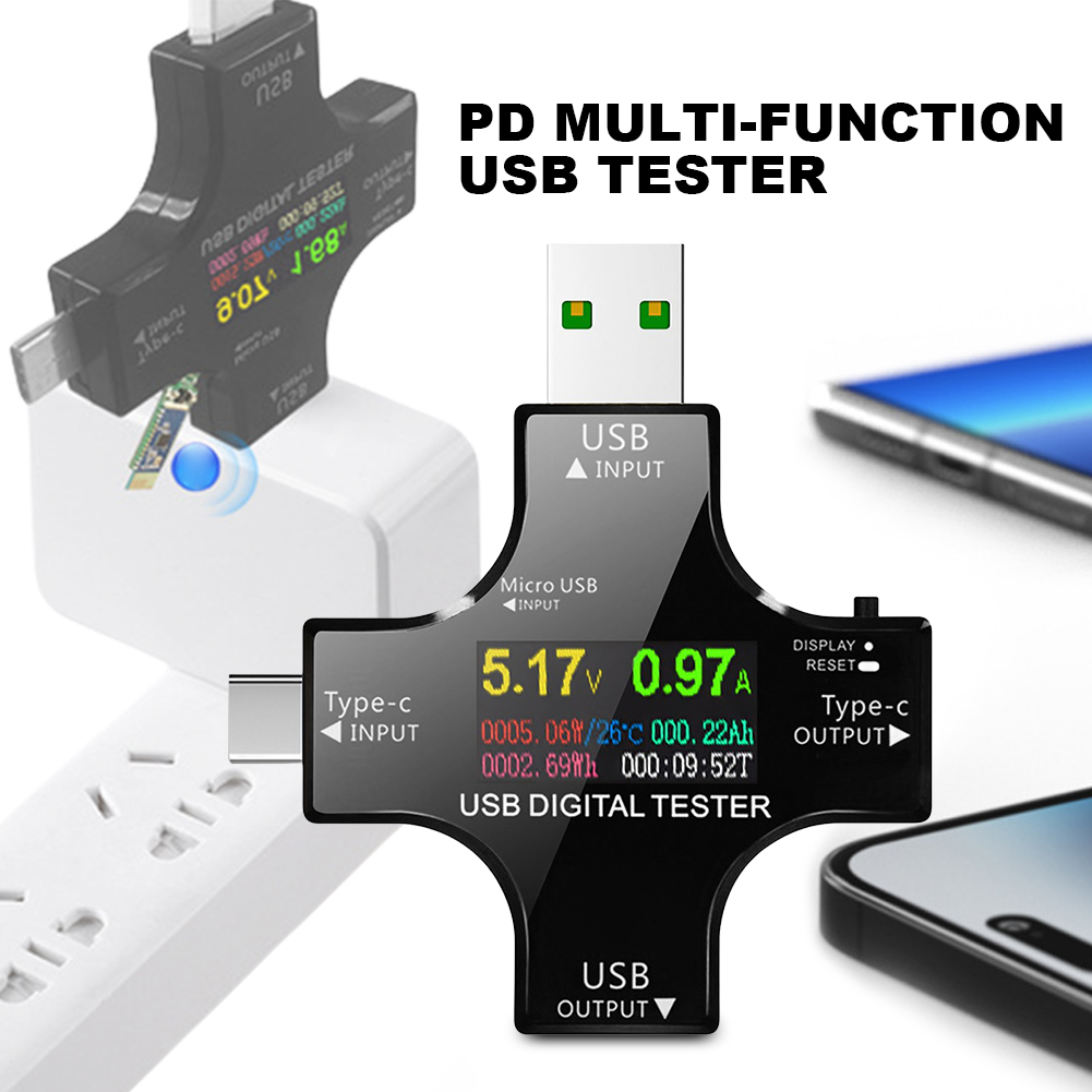 Usb Ammeter Tester - Testador usb tipo-c pd, voltímetro digital