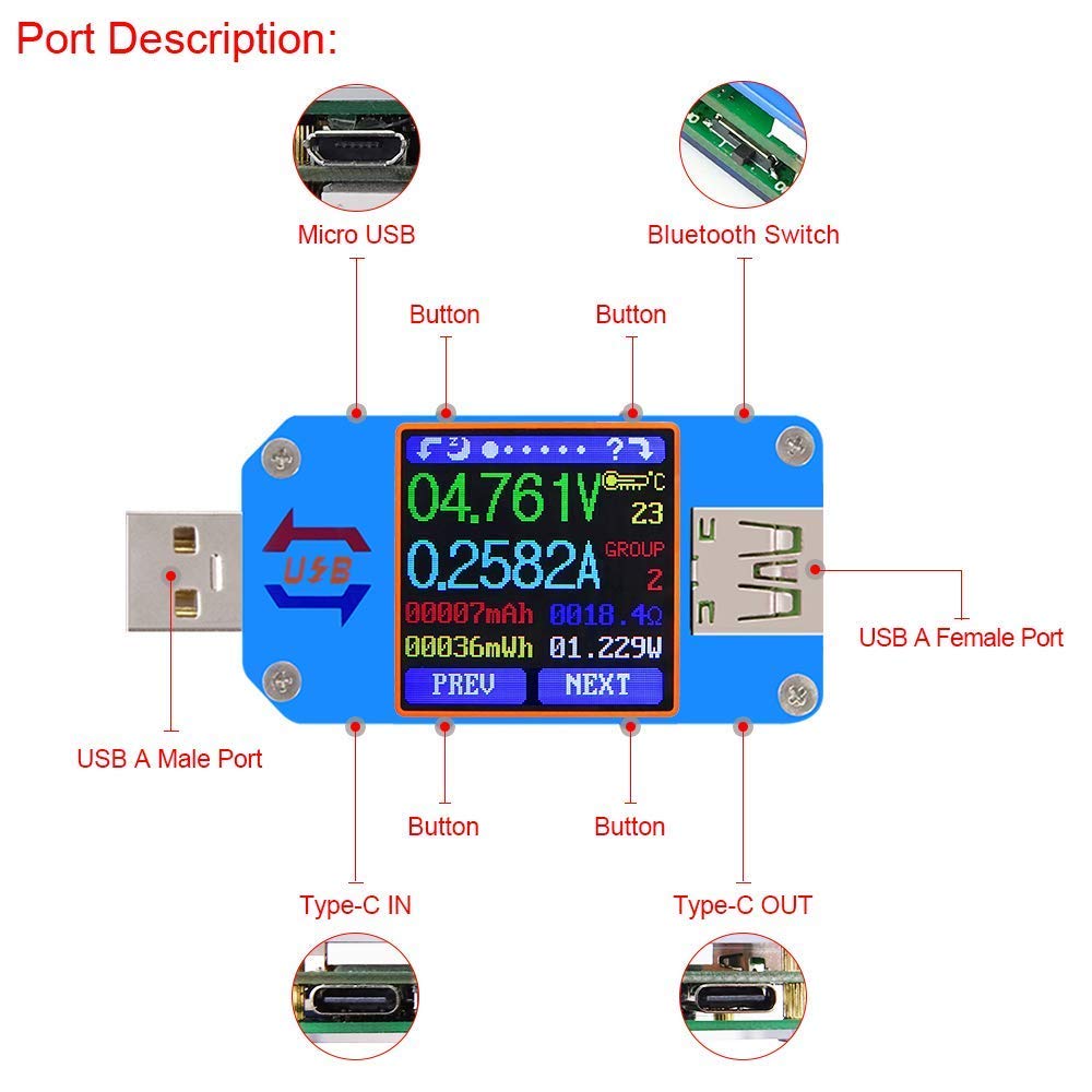Um25 um25c medidor de tensão e - Usb Ammeter Tester avaliação e preço