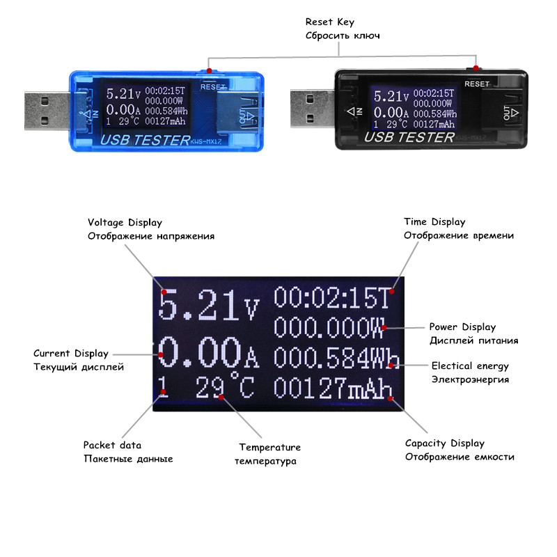 8 in1 qc2.0 3.0 4-30v potência - Usb Ammeter Tester avaliação e preço